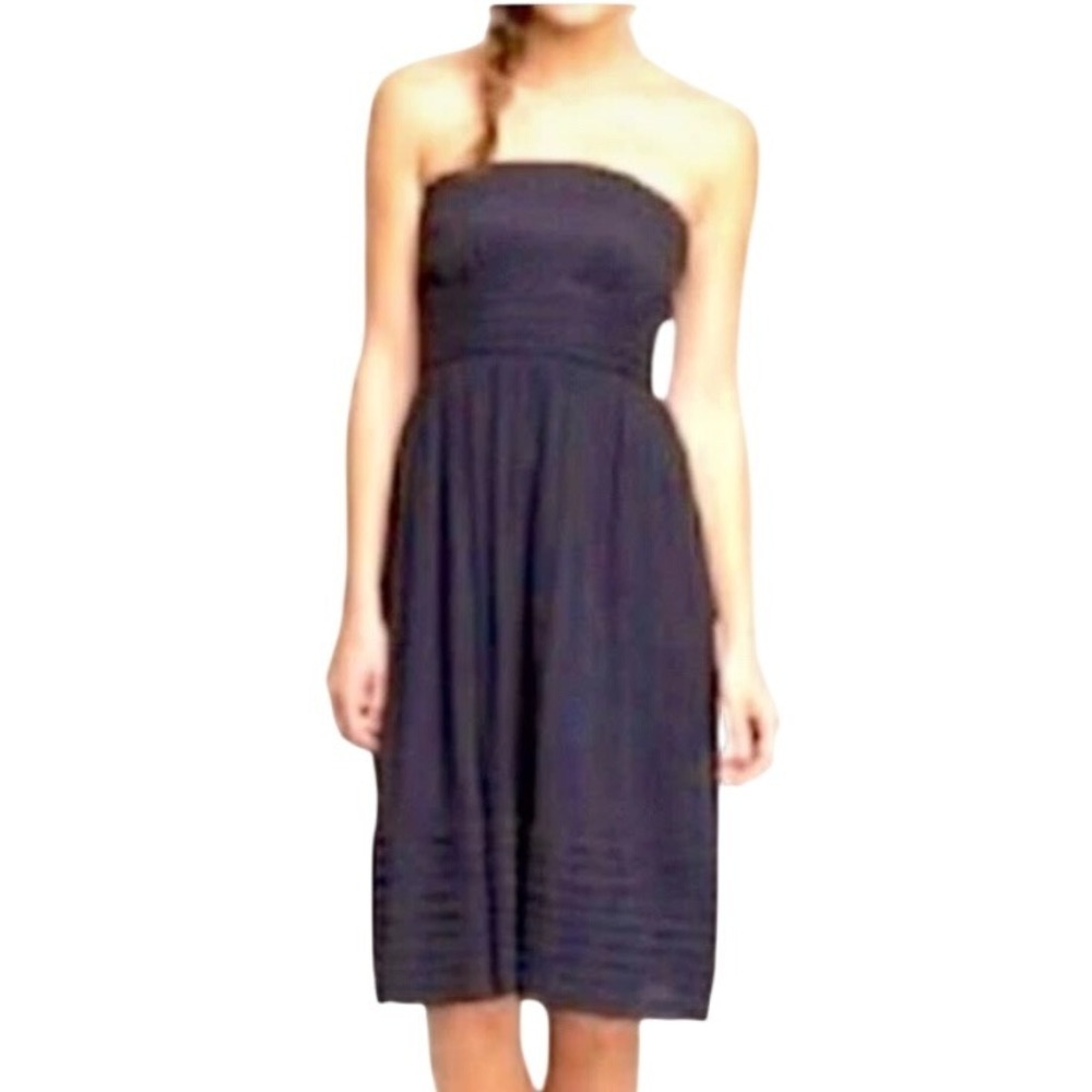 J. Crew Juliet Silk Chiffon Tiered Dark Purple-Brown Cocktail Dress Size 10P NWT